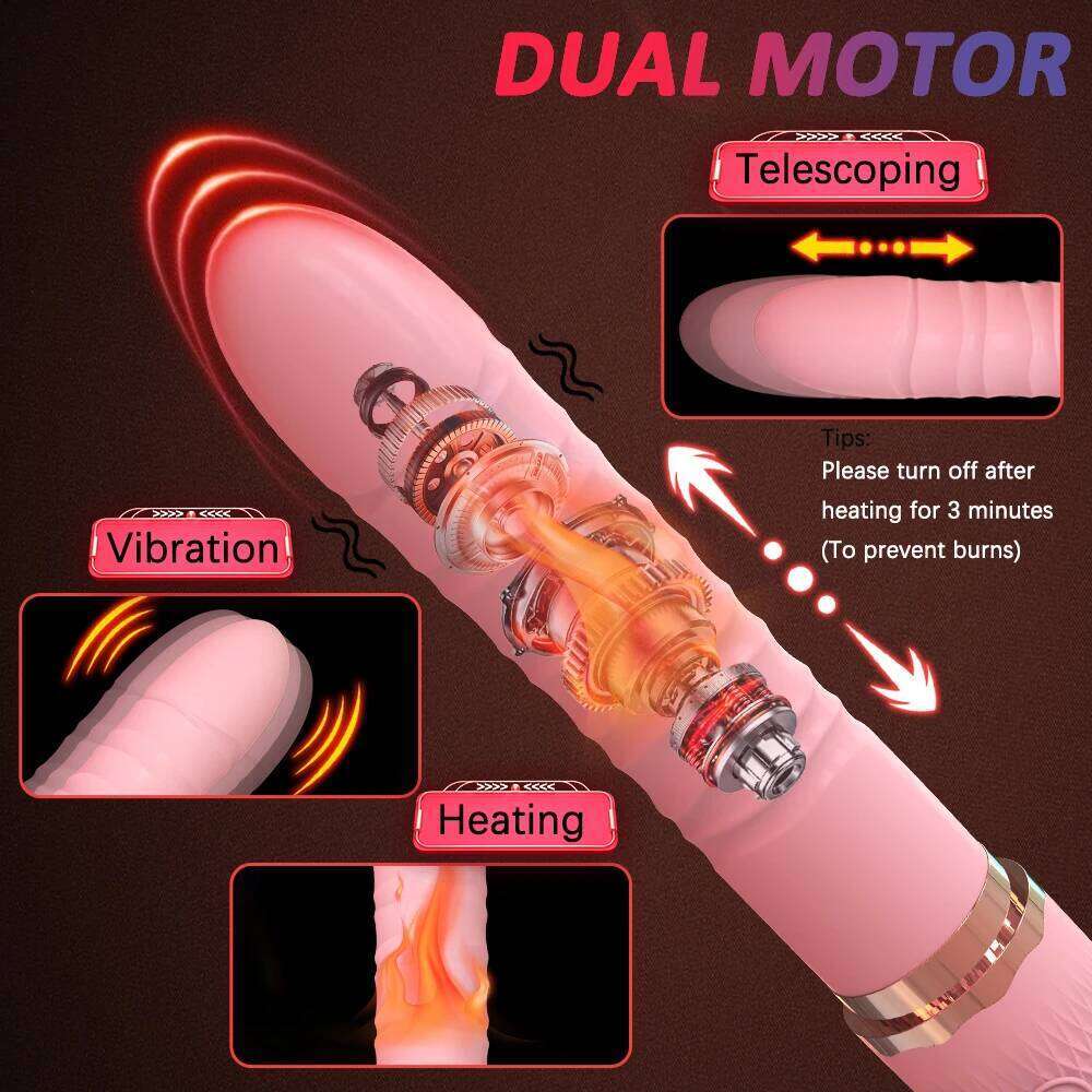 Dual motor Realistic Thrusting Dildo With Heating,10 mode Sex Toys Vibrator Clitoral Stimulator For Anal Stimulation Z260312