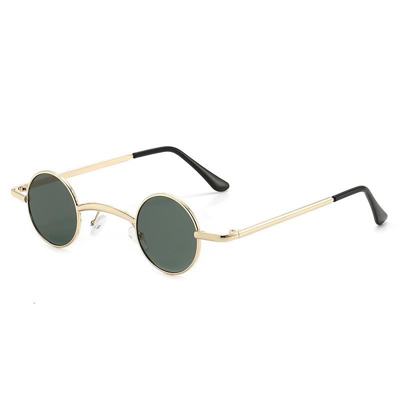 Small Round Frame Punk Metal Hip-Hop Sunglasses Retro TikTok Street Style Prince Glasses