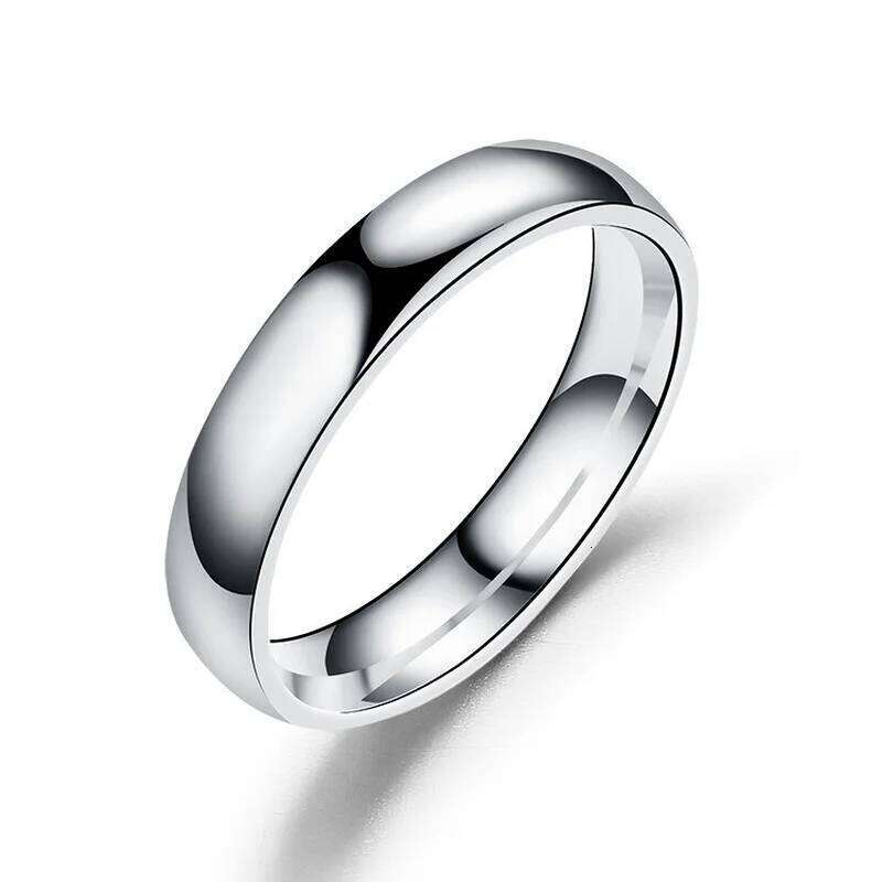 Simple 4mm 6mm Titanium Ring Women Men Prevent Allergy High Polished Wedding Rings Stainless Steel Couple Finger Jewelry Gifts H260312