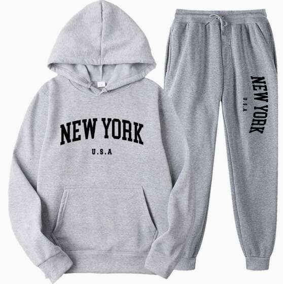 NEW YORK Women's Tracksuit Autumn Winter Hoodies Trousers 2PCS Suit Sports Jogging Street High quality Clothes Women Pants Sets C260312