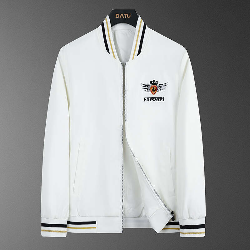 New Casual For Men, Embroidered High-End Baseball Light Luxury Jacket, Trendy Top, Men's Heavy-Duty Jacket