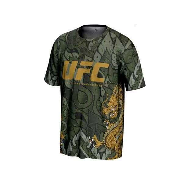 2026 New Men's T-Shirt 3D Printed UFC Wrestling Training Wear European And American Youth Sports Round Neck Short Sleeve WKERSIY