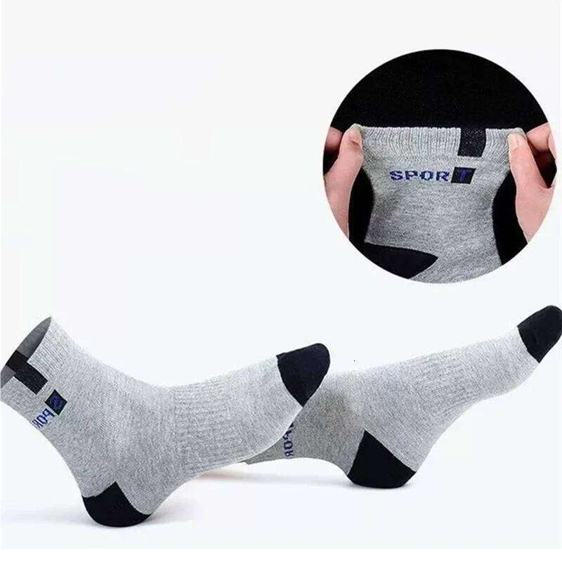 5Pairs Autumn Winter Men Cotton Sports Breathable Business Socks Size EU39-45 Z260312