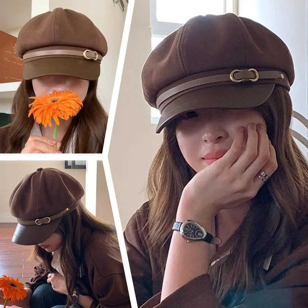 1pcs Retro British Style Beret for Women Versatile Octagonal Newsboy Cap for Big Head Circumference Spring Autumn Hat1pcs H260312 - view 4