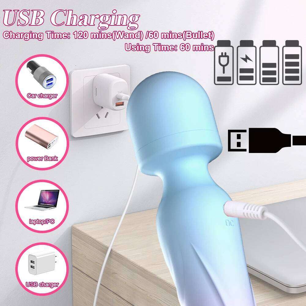 360 Rotation AV Vibrator G Spot Magic Wand Clitoris Stimulator Powerful Vibration Dildos Massager Adult Sex Toys for Woman 18+ Z260312