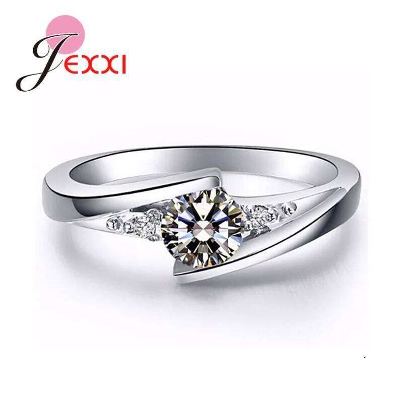 Promise Ring Hot Sale 925 Sterling Silver Dazzling Zircon Girls Finger Rings For Women Wedding Engagement Jewelry H260312