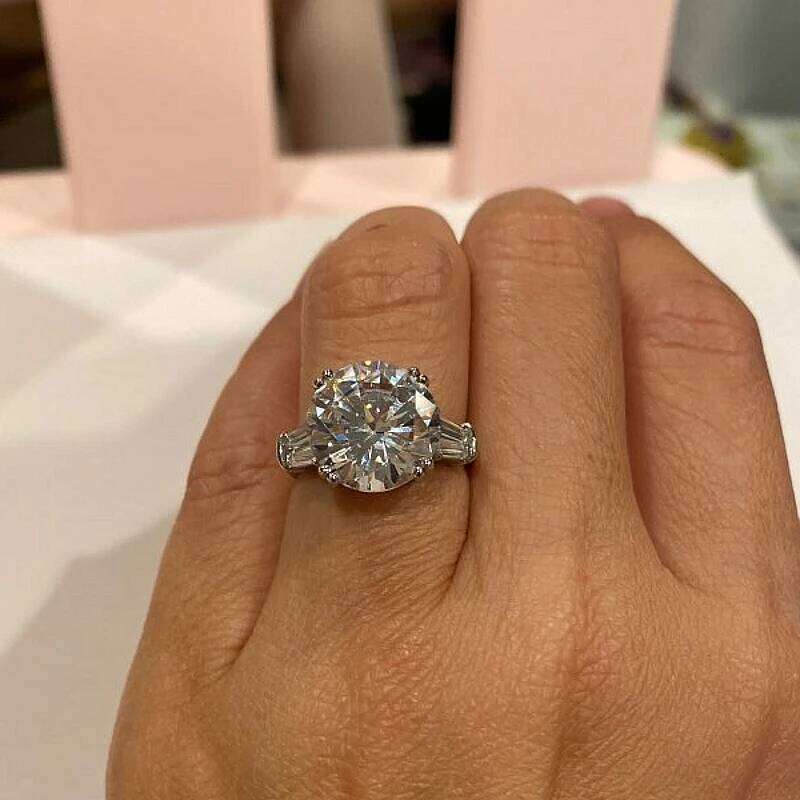 solitaire ring 4ct Lab Diamond Ring 925 sterling silver Promise Engagement Wedding band rings for women men Fine Party Jewelry H260312