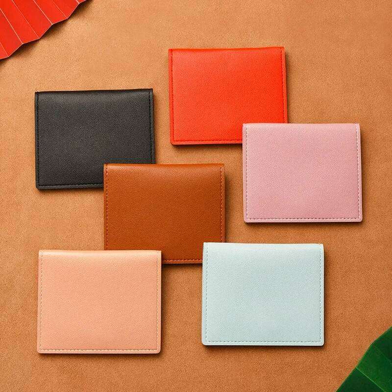 Ultra-thin Small Bank Multi Slot Women Men Credit Cards Bag Male Card Holder Solid Leather Wallet