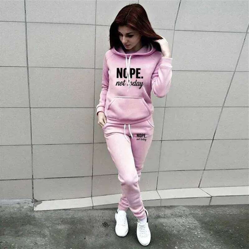 Women's jogging ladies casual hooded suit clothes hoodie + sports pants sportswear C260312