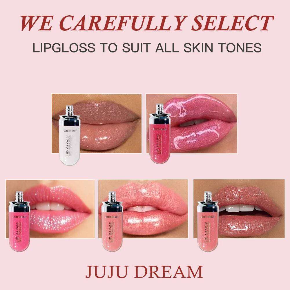 Pearlescent Mirror Glaze Shimmer Moisturizing Repair Color Liquid Lip Gloss Plump Glossy Non Stick Cup 5 Colors W260311