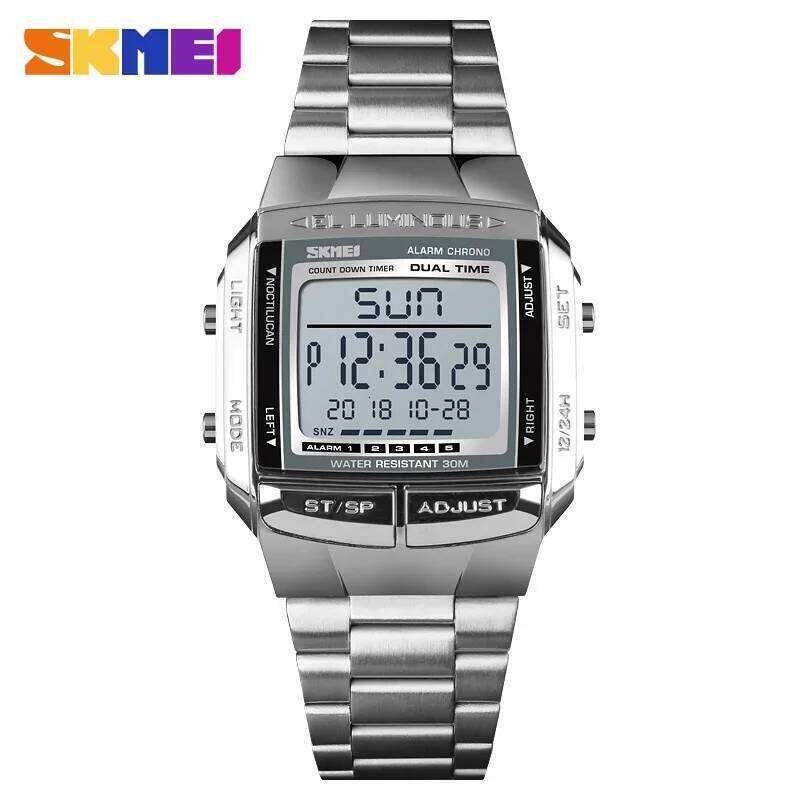 SKMEI 1381 Luxury Electronic Mens Wristwatches Waterproof LED Display Digital Watch for Men Military Sports 1328 Reloj Masculino