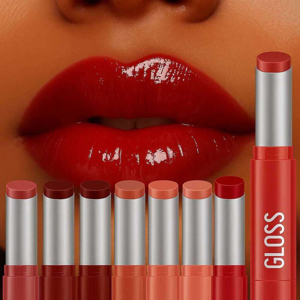 1 pcs Long-Lasting Waterproof Lipstick, Glossy Mirror Finish, Non-Stick Matte Nude Shades for Plumper Lips W260311