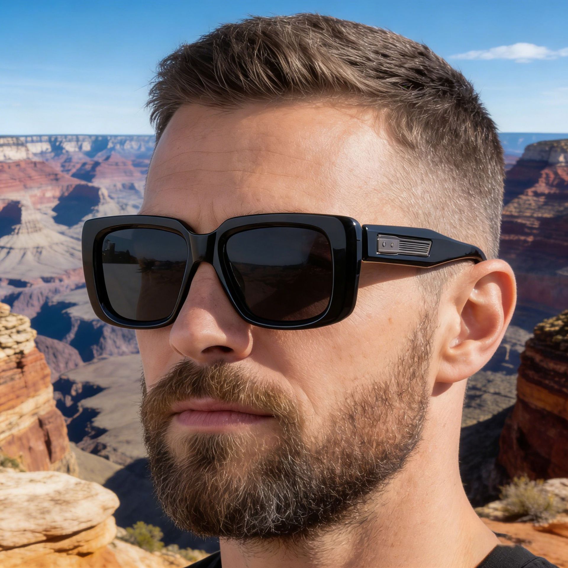 2026 New Fashion Square Frame Polarized Trendy Outdoor Driving Sunglasses for Men,