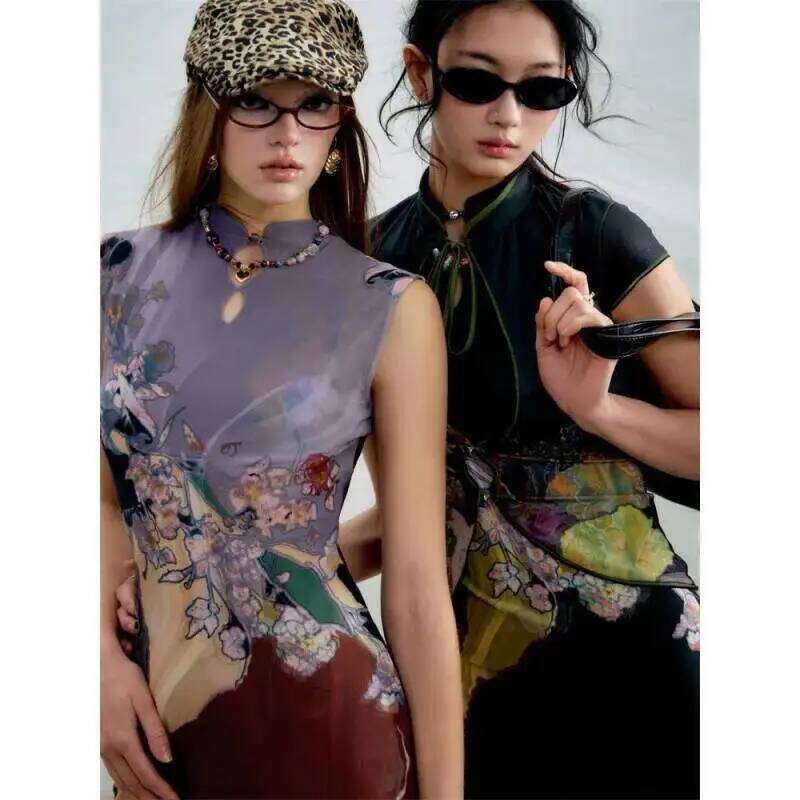 Gradient Unique Design Exquisite Beautiful Print for Women Summer New Long Dress C260311
