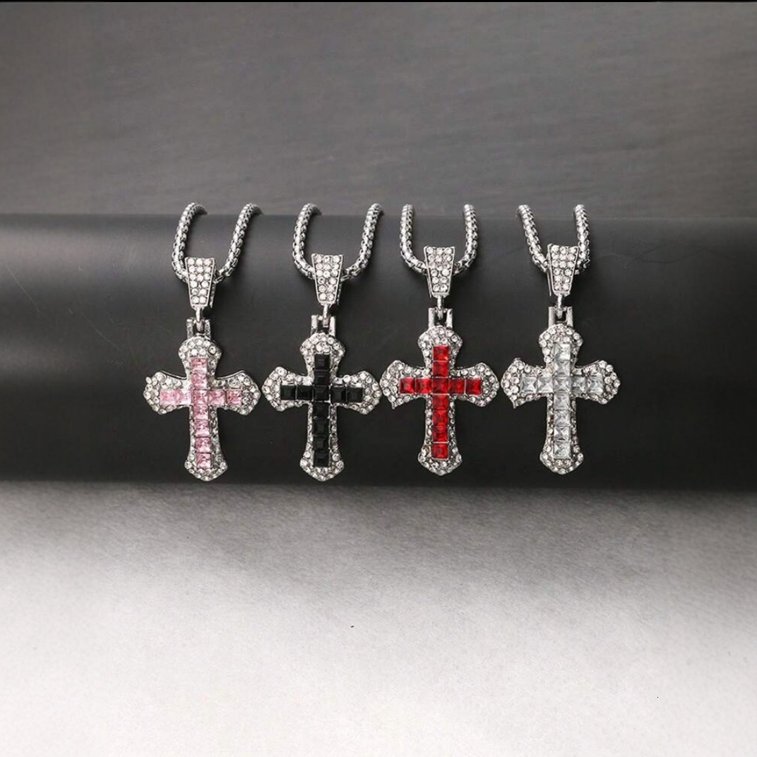 Luxury Brand Designer Jewelry New Style Cross Pendant Necklace With Diamonds, Autumn And Winter Long Sweater Chain, Street Hip-Hop Necklace Wholesale