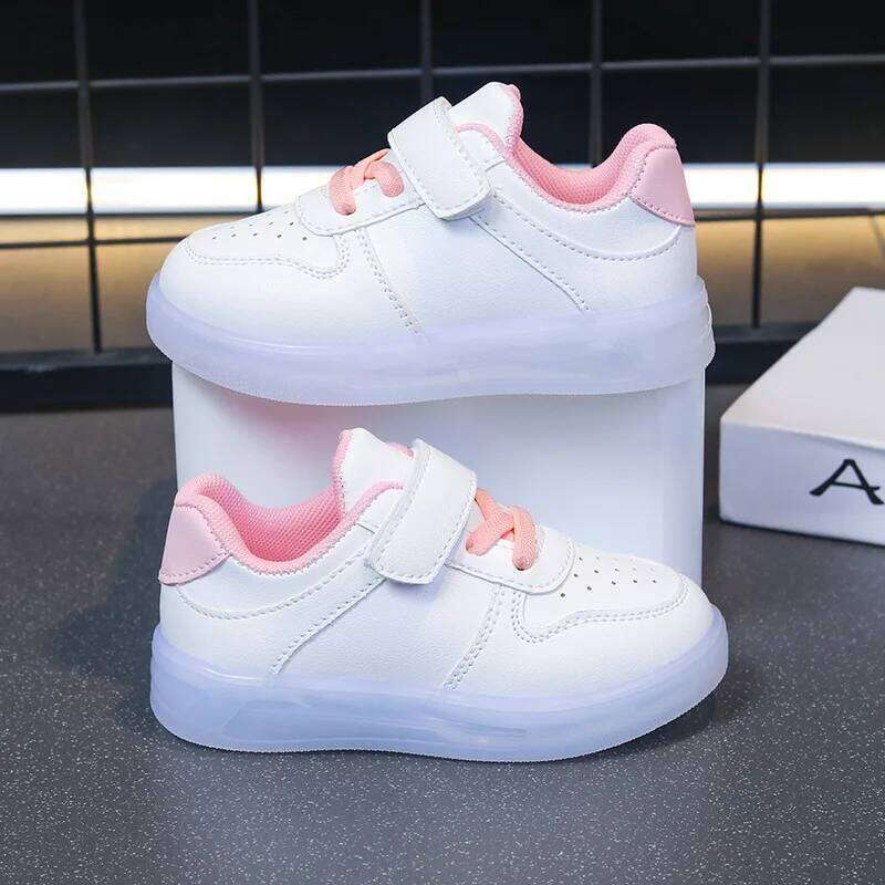 Fashion Girls' Sneakers 2025 Spring New Kids Luminous Breath Boys Shoes Anti Slip Girls Casual Shoe Zapatos H260312