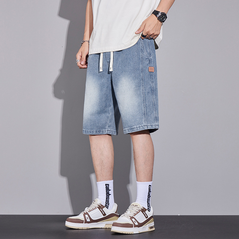 New Summer Mid-length Pants Daily Wear Starry Designer Pants Pattern Denim Shorts Men's Five-point Pants Men's Summer Thin Casual Style