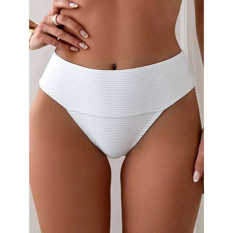 New 2025 Pure Color Bikini Sexy Hot Spring Swimsuit High Waist e Ladies Beach Panties Sport Fitn Fans Supplies Z260312