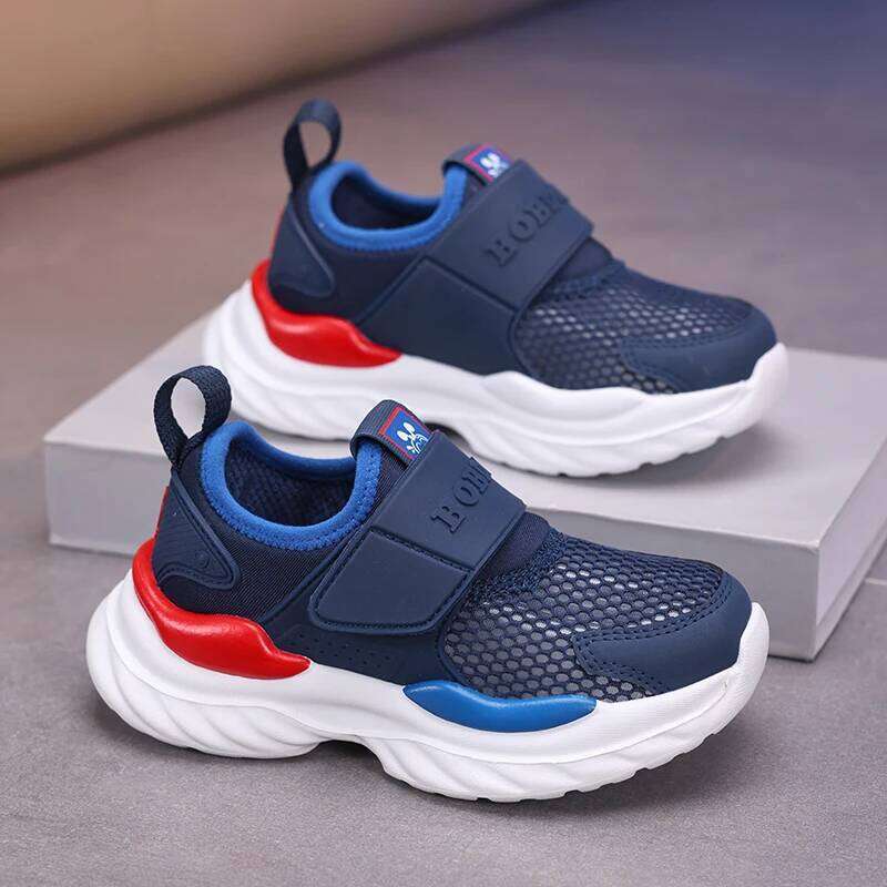 Kids Sneakers New Breathable Mesh Flat Lightweight Resilient Outdoor Anti Slip Fashionable Casual Running Shoe for Children H260312