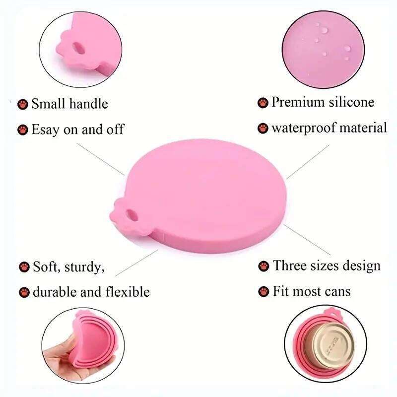 1 Reusable Silicone Pet Can Lid Bpa Free, Suitable For Most Sized Dog And Cat Cans - Keeps Food Fresh Prevents Bacterial Odors 26Y0312