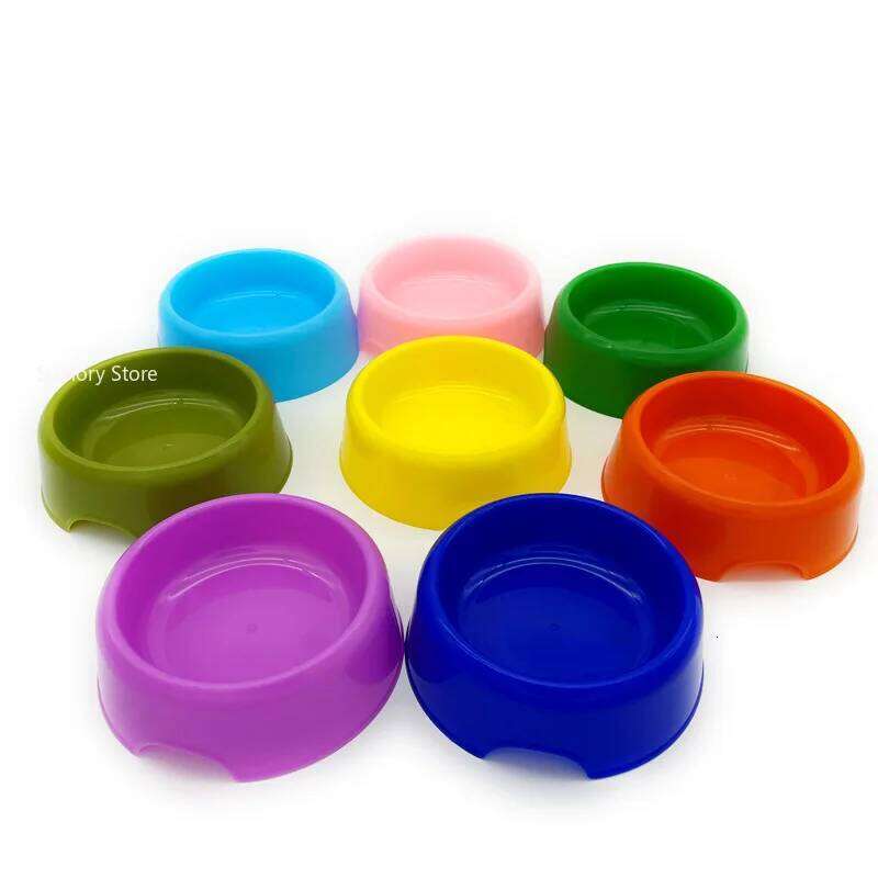 Solid Color Plastic Cat Round Single Bowl Thickened Eco-Friendly Pet Supplies Dog Accessories 26Y0312