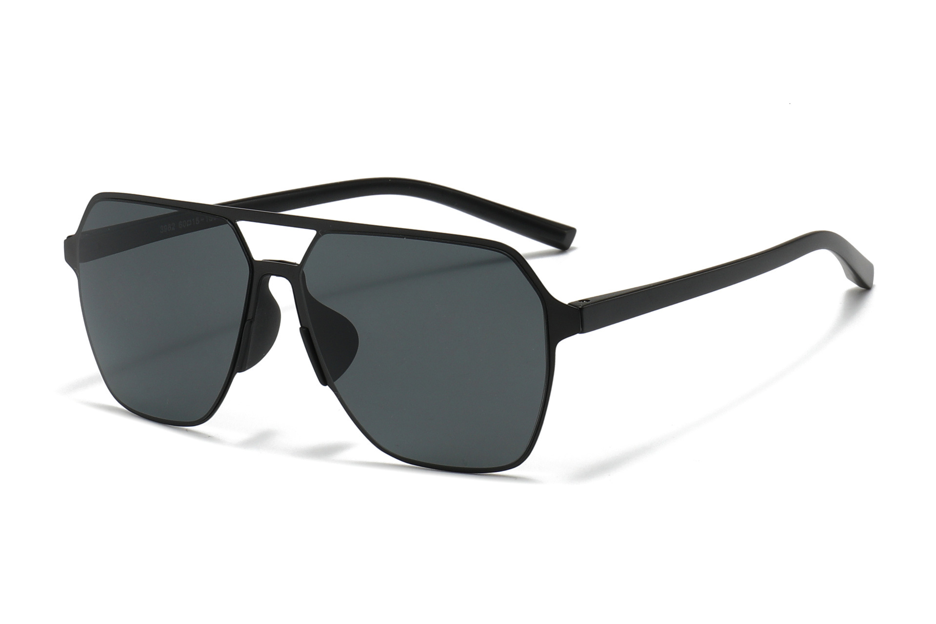 2026 New Fashion Square Frame Nylon Polarized Sunglasses Men, Double Beam Outdoor Driving Sun Protection Glasses for Men