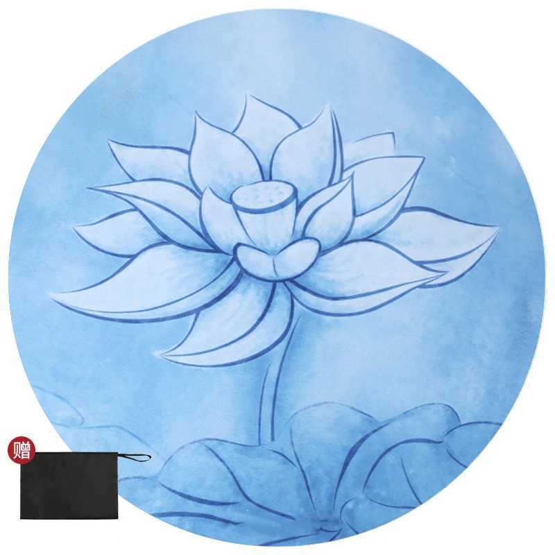 Meditation Mat Skipping Rope Yoga Mat Fitness Cushion Rubber Anti Slip Silent Thickened Widened Circular Mat Fitness Equipment M260312