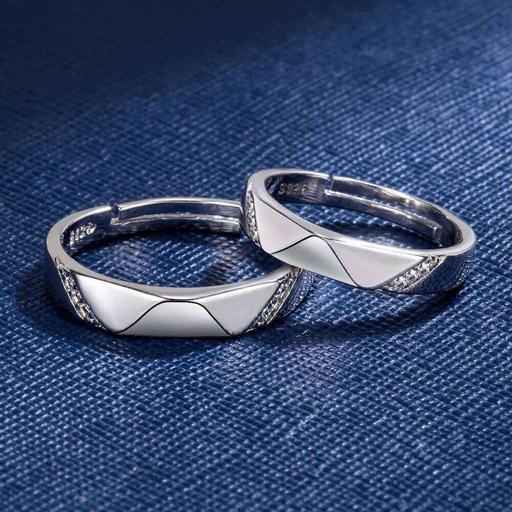 High Quality New Jewelry Man's Fashion 925 Sterling Silver Crystal Zircon Couple Rings For Woman XY0373 W260311