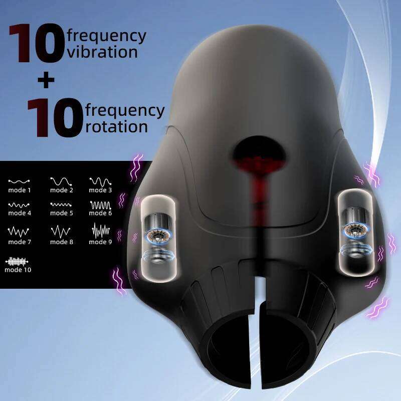 Male Masturbator Toys for Men Glans Trainer Vibrator with 10 Rotation Licking Vibration Pocket Pussy Stroker Adult Sex Toy Z260312