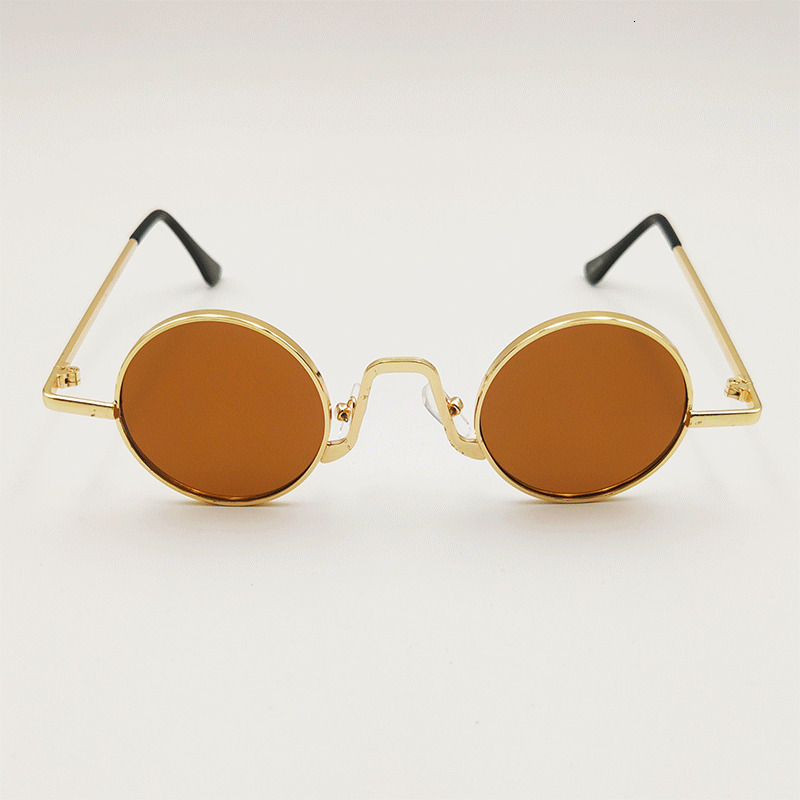 Foreign Trade Internet Celebrity Same Personality Glasses Children Metal Small Round Sunglasses Fruit Ins Style