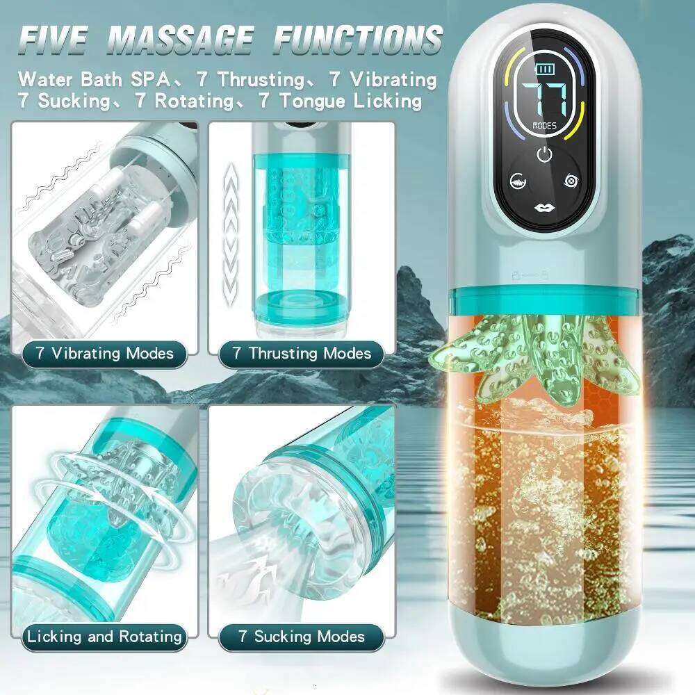 Automatic Masturbator, Male Enlargement Trainer, Rechargeable LED Display Penis Pump,Hands-Free Adult Sex Toy Z260312