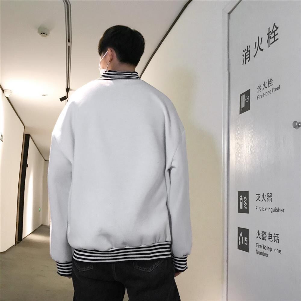 Autumn And Winter Striped High-neck Fleece Sweatshirt For Male Students Designer Hoodie Style Ins Trendy Brand Faux Two-piece Hip-hop Fashion Loose Ja