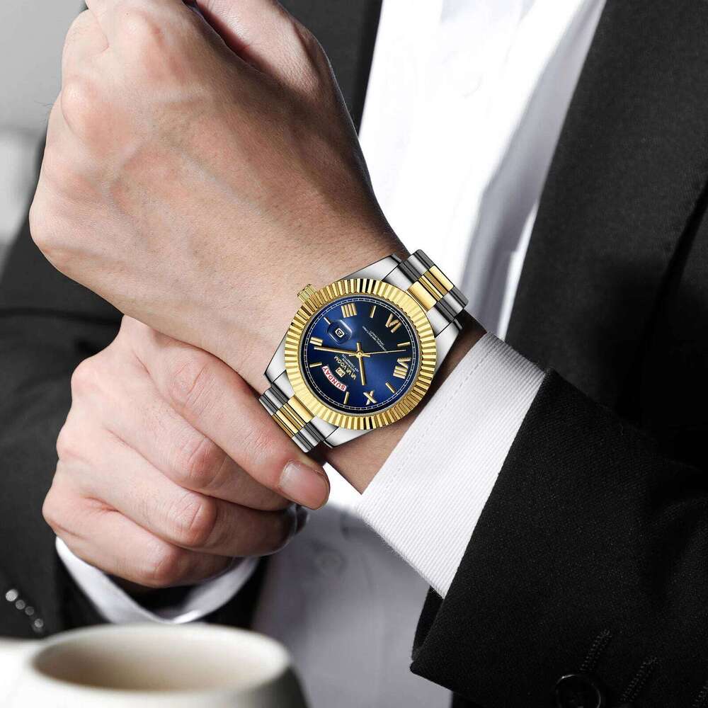 2026 New Watch Luxury Style High Quality Solid Stainless Steel Strap Quartz Week Movement Diving Series Business Men Watches
