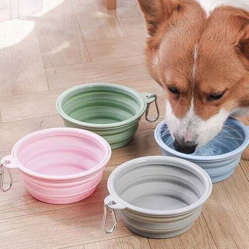 350ML Folding Dish Collapsible Pet Dog Cat Water Bowl Drinking Fountains for Dogs 26Y0312