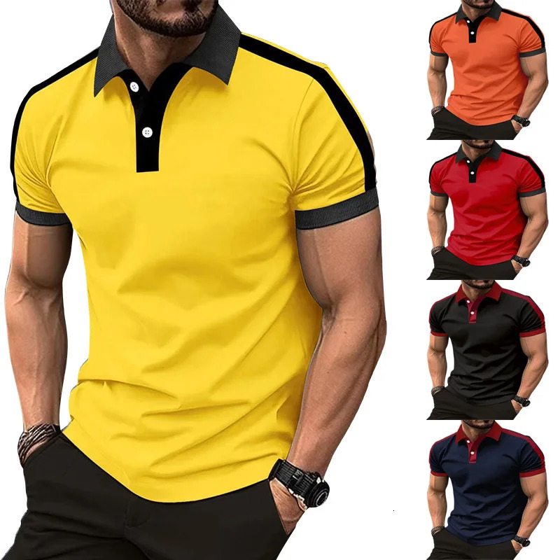 Summer Mens Short sleeved Polo Shirt Business Casual Collar T-shirt Plus Size Breathable Top European and American Plus size 260311
