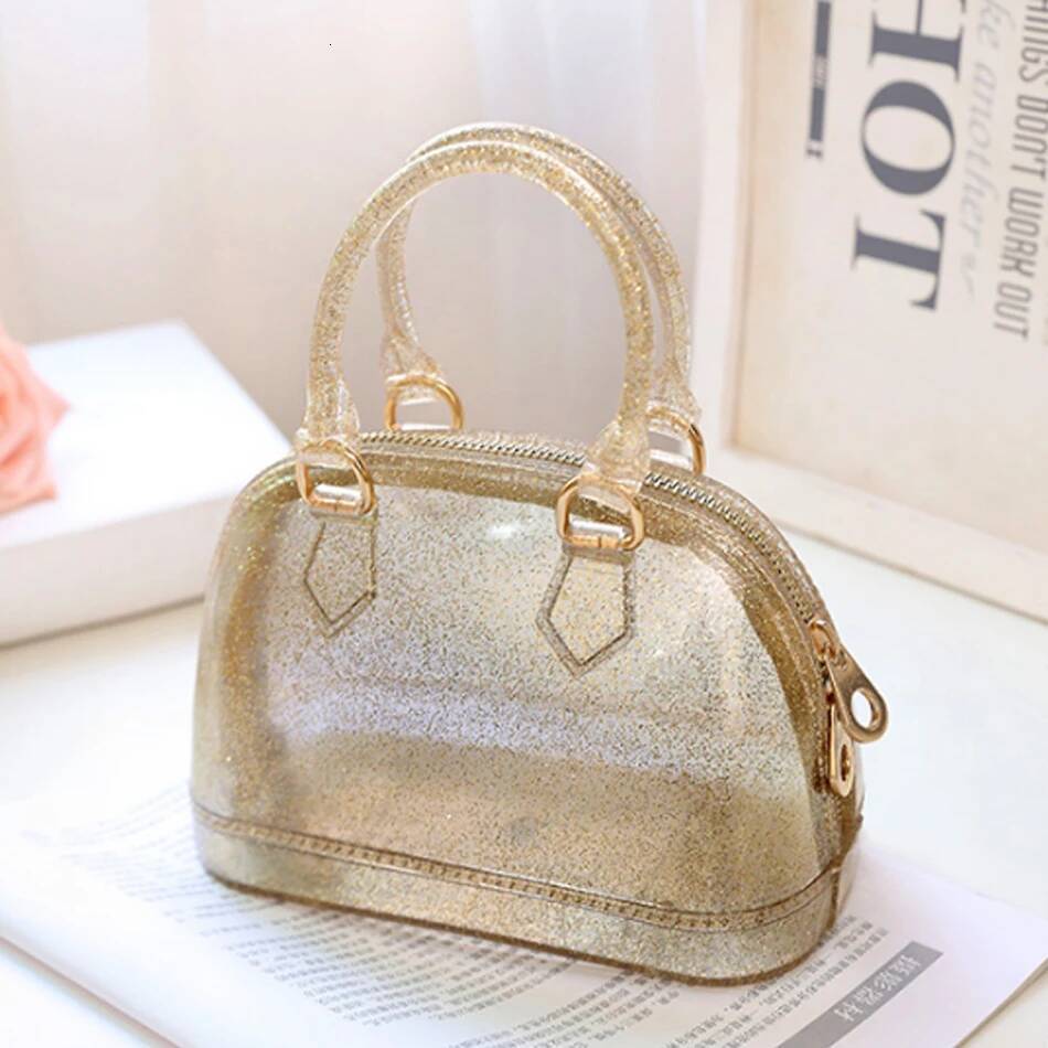 Small PVC Waterproof Candy Colors Jelly Handbag Fashion Shell Shoulder Crossbody Summer Beach Bag