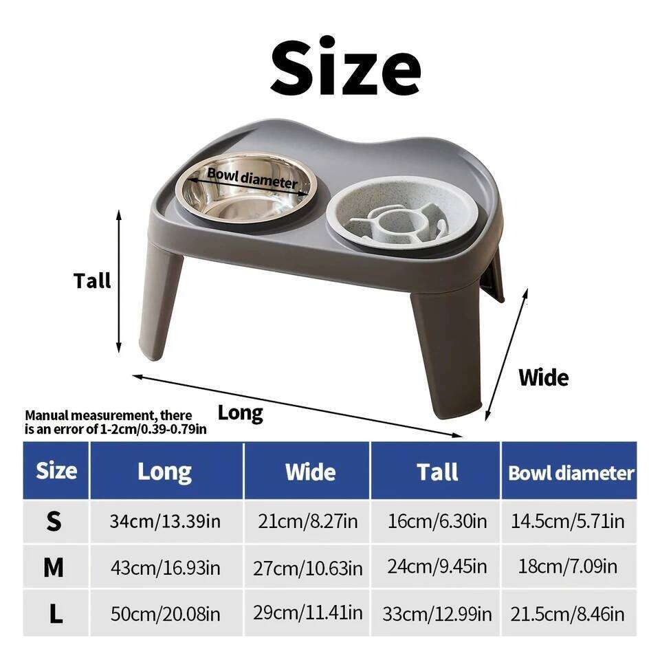 One piece classic folding elevated double medium and golden retriever large dog feeding pet bowl 26Y0312