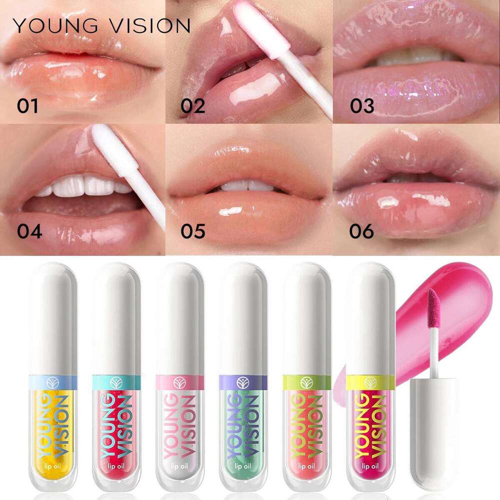 YOUNG VISION 6-Color Refreshing Fruit Flavored Oil Set Colorful, Hydrating, and Moisturizing Lip Gloss W260311
