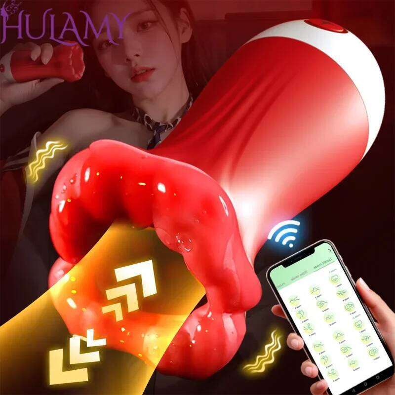 Deep Throat Sucking Male Penis Training Cup Strong Squeeze Vibration Adult Sex Toys Mens Glans Stimulation Exercise Masturbator Z260312