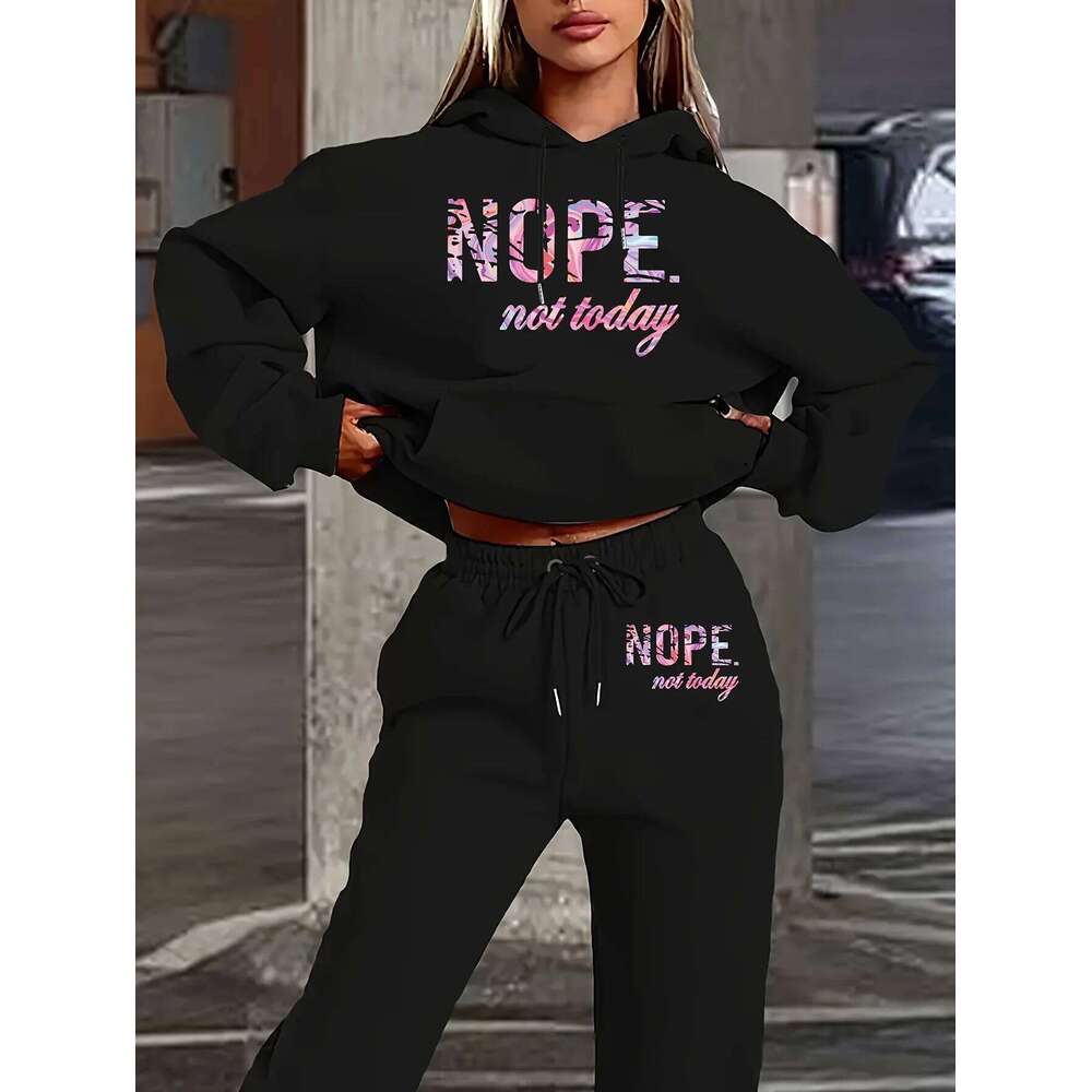 Womans Tracksuit Two Piece Set Hooded Sweatshirts+Sweatpants Suit Lady Casual Jogging Pullovers Fashion Sports Outfits Clothing C260312