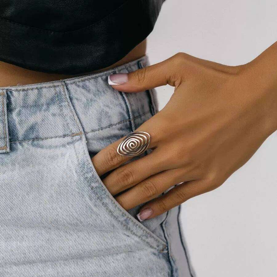 LATS Creaive Stainless Steel Spiral Ring for Women Man Minimalist Irregular Twisted Swirl Rings Fashion Jewelry Unique Gifts H260312