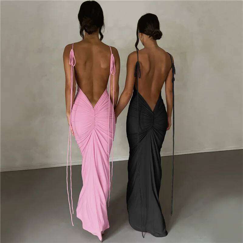 European and American summer new women's fashion trend Harajuku suspender sexy backless slim fit hip hugging temperament dress C260311