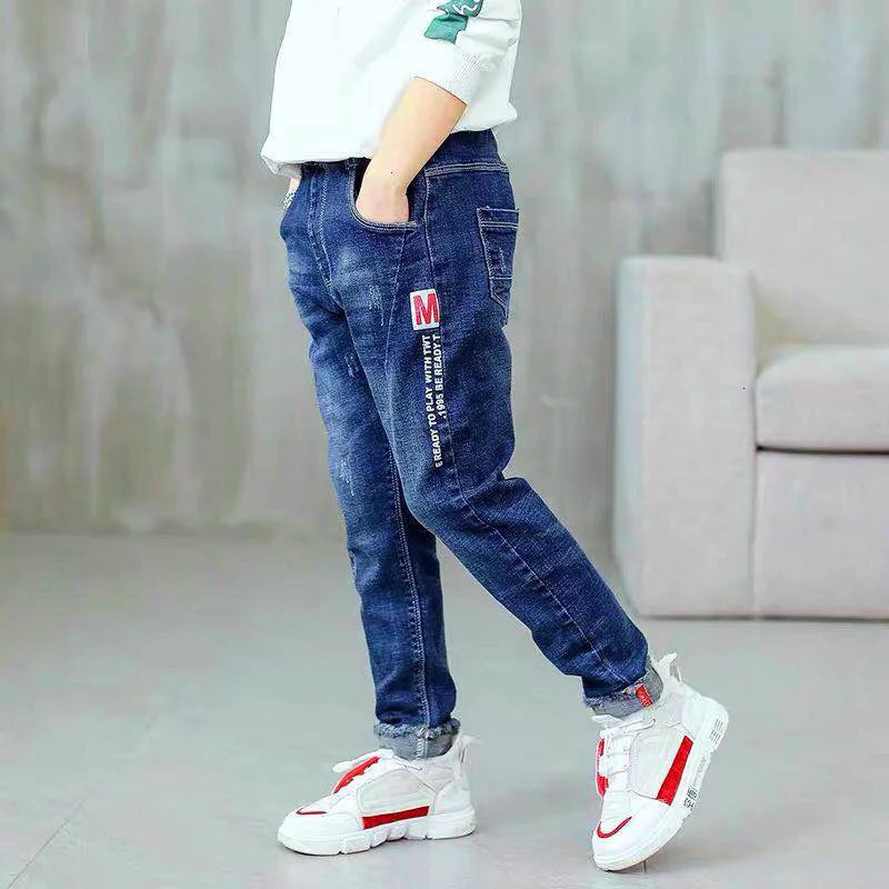 312 Years Spring Autumn Teenger Boys Jeans Slim Fit Style Casual Long Trousers For Kids Handsome Children Birthday Present 260311
