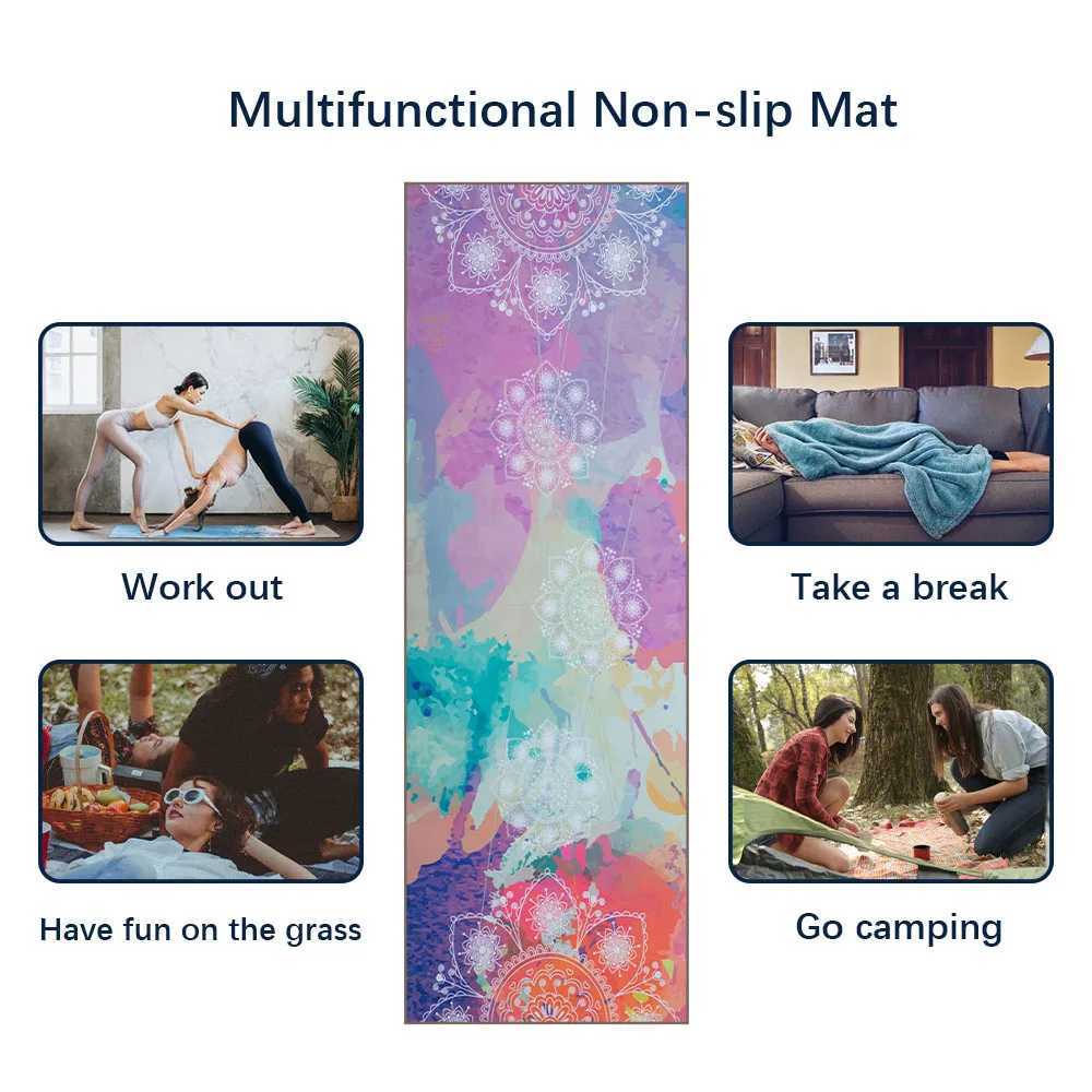 Yoga Mat Print Qucik Dry Non-Slip Foldable Yoga Towel Fitness Blanket M260312
