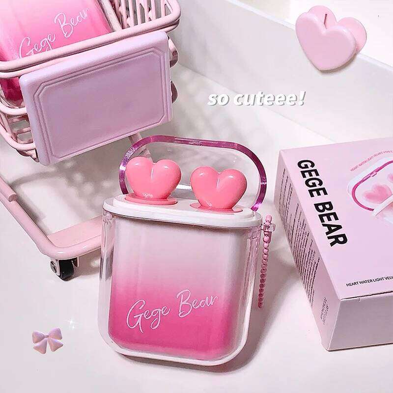 GEGE BEAR Water Gloss Velvet Lip Glaze Combination Two-pack Mirror Matte Headphone Shaped Pendant Lipstick W260311