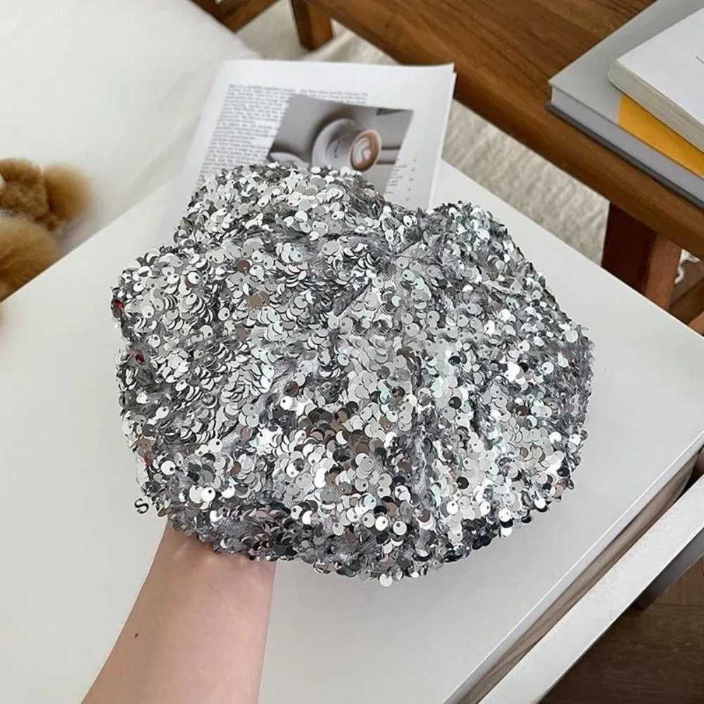 Fashion Retro Glitter Sequin Beret Trendy Sparkling Fashion Painter Hat Casual Style Chic Design Lady Octagonal Cap Party H260312 - view 5