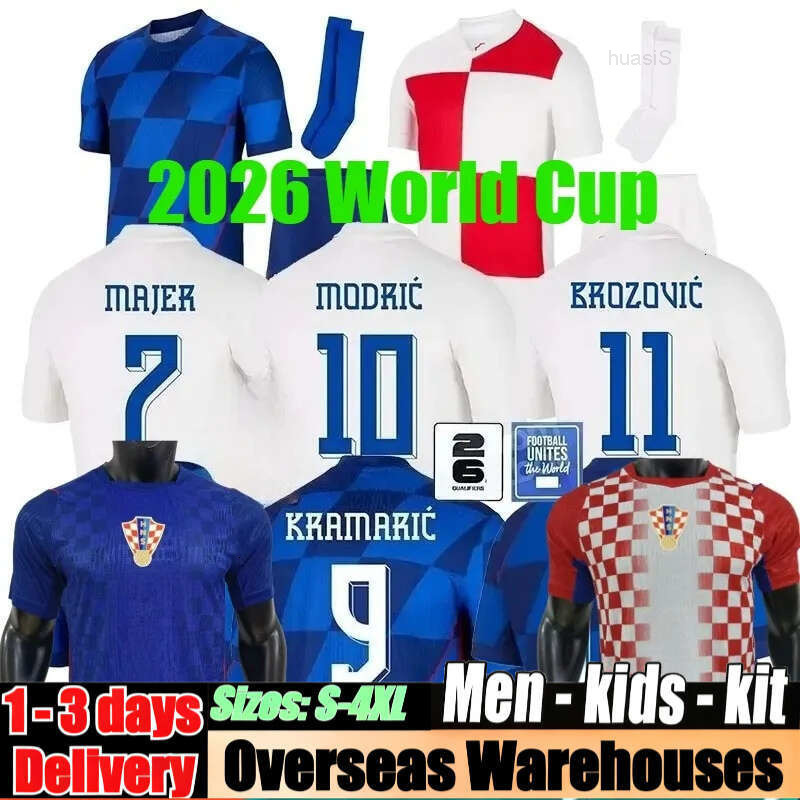 2026 World Cup Croatia Soccer Jersey Croatie National Team 25 26 27 Football Shirt Kids Kit Set Home White Away Blue Men Uniform MODRIC KOVACIC PASALIC PERISIC