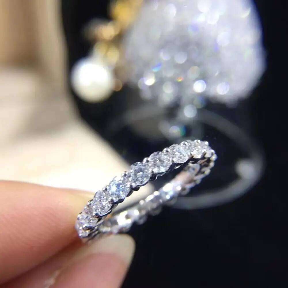 Couple Eternity 4mm Lab Diamond Ring 925 sterling silver Bijou Engagement Wedding band Rings for Women men Fine Party Jewelry H260312