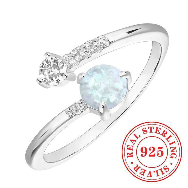 Huitan Noble Arrow Rings with Opal 925 Sterling Silver Accessories Delicate Fashion Party Adjustable Jewelry for Women H260312