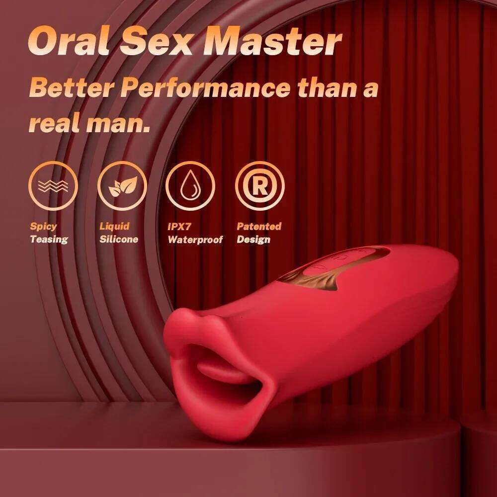 Tongue Licking Vibrator for Women Oral Sex Biting and Vibrating Clitoris Stimulator Nipple Sucker Adult Female Toys Couple Goods Z260312